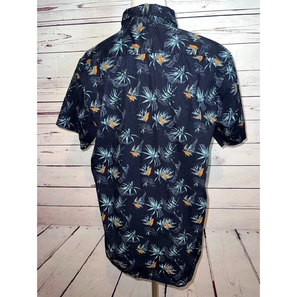 Molokai Surf Co Short Sleeve Button Front‎ Shirt Black Large Hawaiian Tropical - Picture 2 of 8
